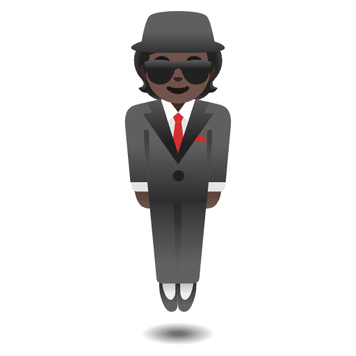 Person In Suit Levitating Dark Skin Tone Emoji from Noto Emojis Set