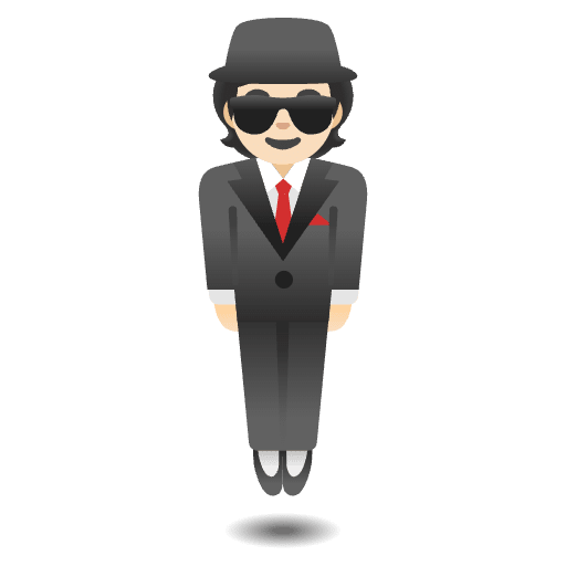 Person In Suit Levitating Light Skin Tone Element from Noto Emojis Set