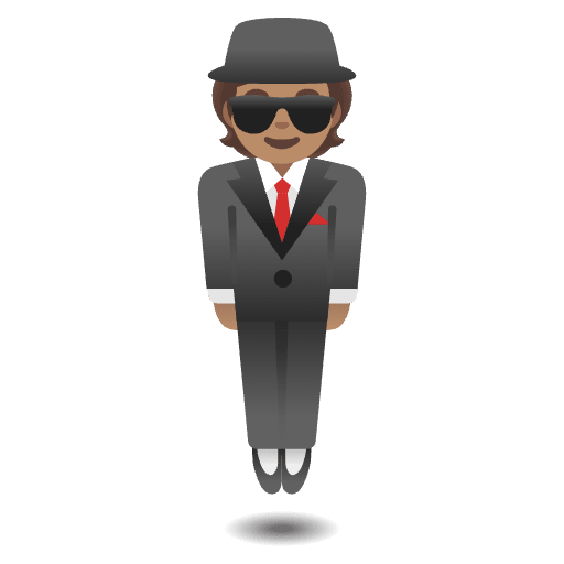 Person In Suit Levitating Medium Skin Tone Element from Noto Emojis Set