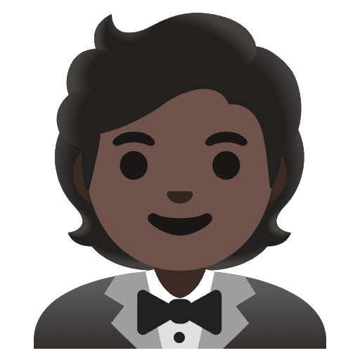 Person In Tuxedo Dark Skin Tone Emoji from Noto Emoji Set
