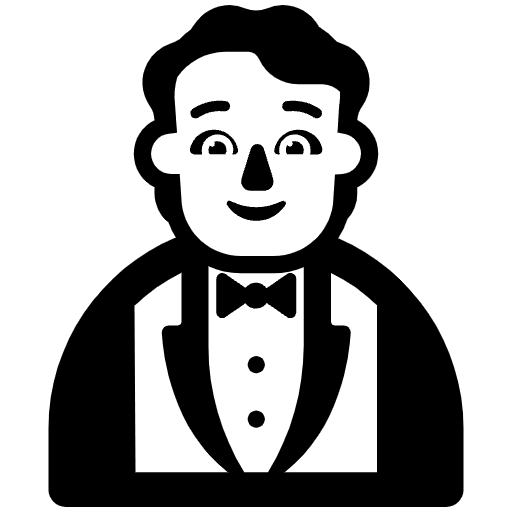 Person In Tuxedo High Contrast Default Emoji from Fluent Emoji High Contrast Set