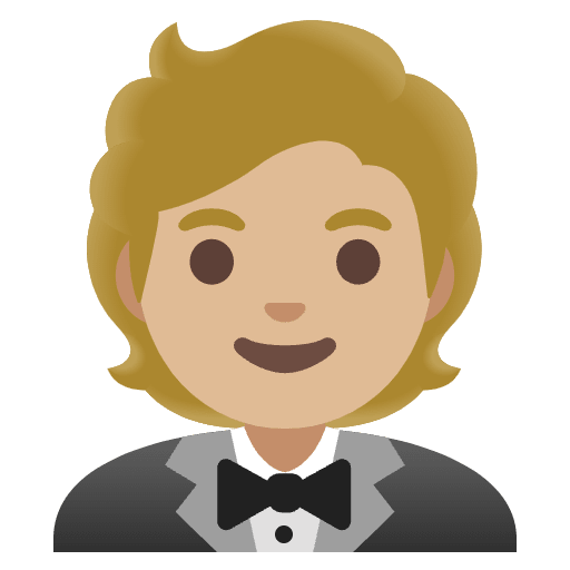 Person In Tuxedo Medium Light Skin Tone Emoji from Noto Emojis Set