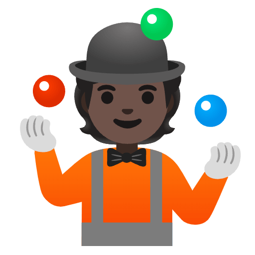Person Juggling Dark Skin Tone Emoji from Noto Emojis Set