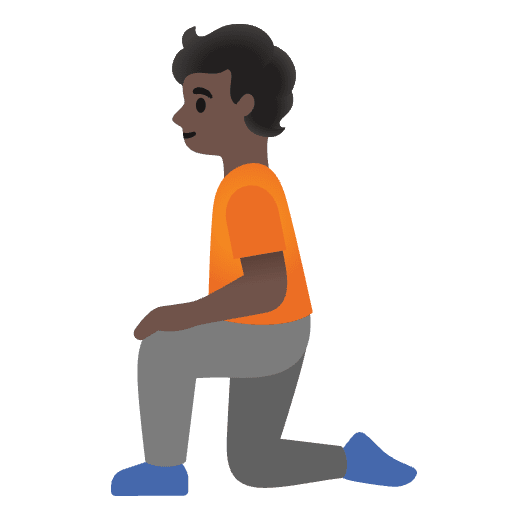 Person Kneeling Dark Skin Tone Emoji from Noto Emojis Set