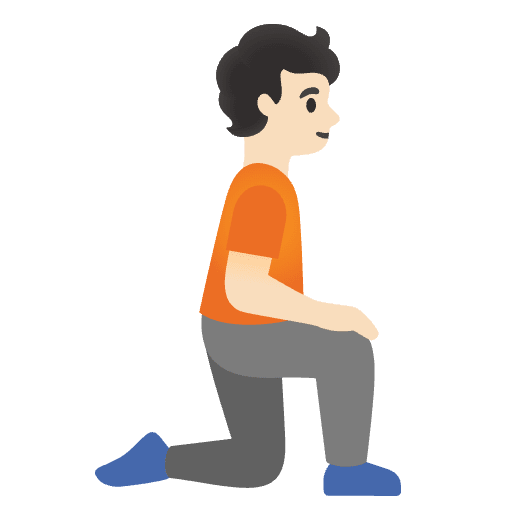 Person Kneeling Facing Right Light Skin Tone Element from Noto Emojis Set