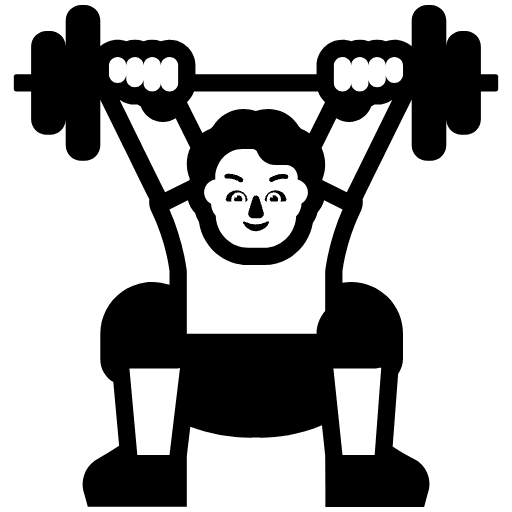 Person Lifting Weights High Contrast Default Emoji from Fluent Emoji High Contrast Set