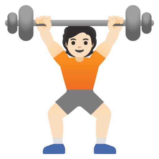 Person Lifting Weights Light Skin Tone Emoji from Noto Emojis Set