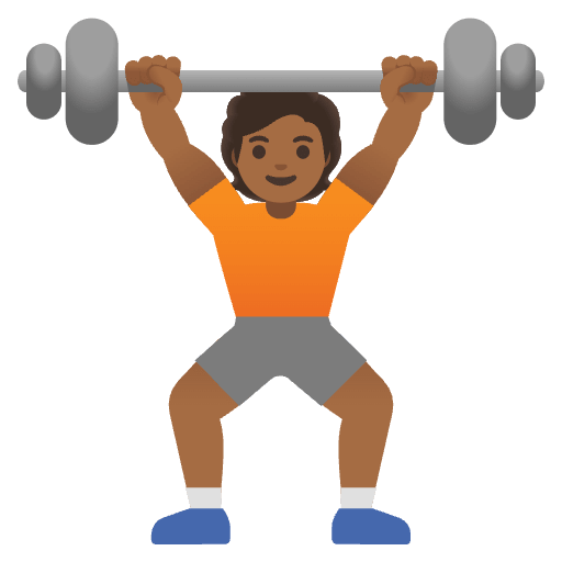 Person Lifting Weights Medium Dark Skin Tone Emoji from Noto Emoji Set