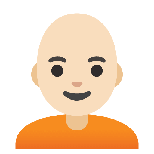 Person Light Skin Tone Bald Emoji from Noto Emojis Set