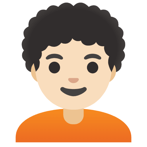 Person Light Skin Tone Curly Hair Emoji from Noto Emojis Set