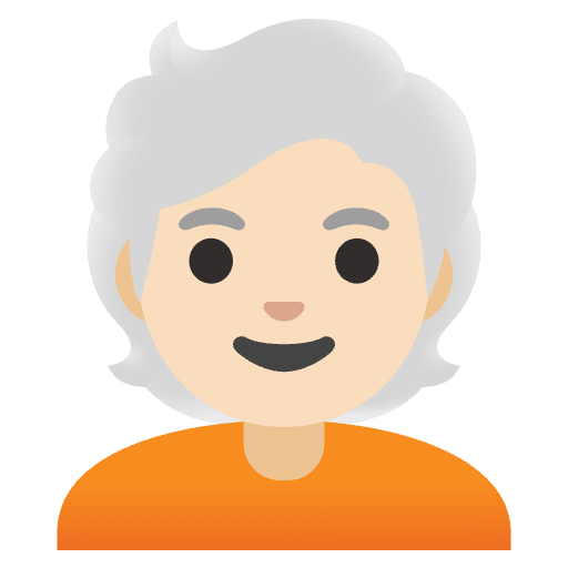Person Light Skin Tone White Hair Emoji from Noto Emojis Set