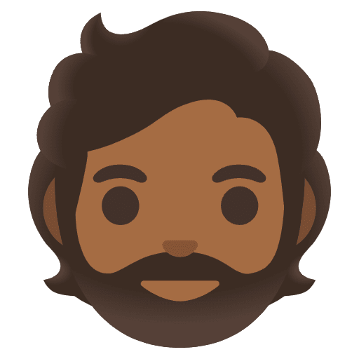 Person Medium Dark Skin Tone Beard Element from Noto Emojis Set