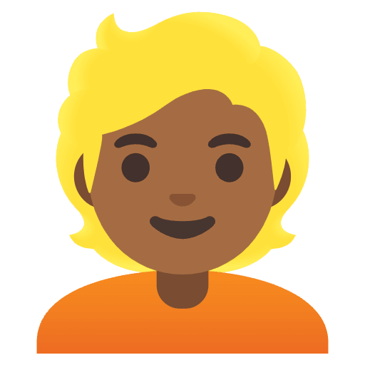 Person Medium Dark Skin Tone Blond Hair Emoji from Noto Emojis Set
