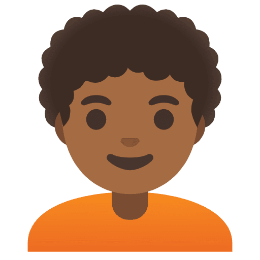 Person Medium Dark Skin Tone Curly Hair Emoji from Noto Emojis Set