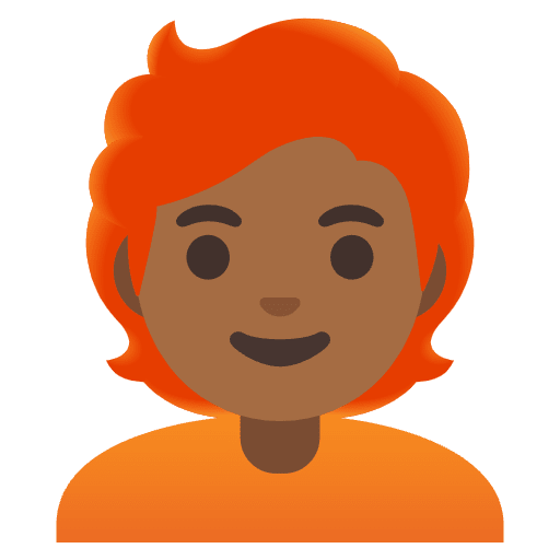 Person Medium Dark Skin Tone Red Hair Element from Noto Emojis Set