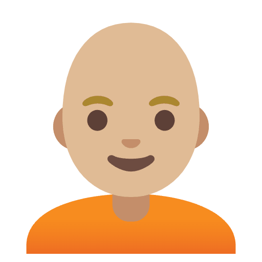 Person Medium Light Skin Tone Bald Emoji from Noto Emojis Set