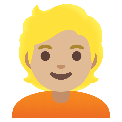 Person Medium Light Skin Tone Blond Hair Emoji from Noto Emojis Set