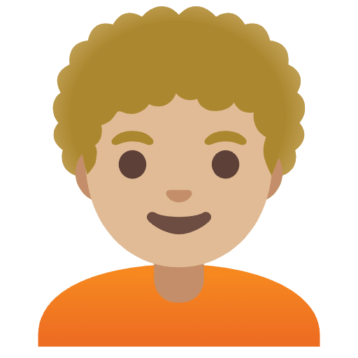 Person Medium Light Skin Tone Curly Hair Element from Noto Emojis Set