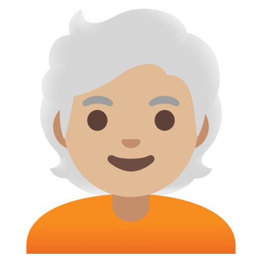 Person Medium Light Skin Tone White Hair Emoji from Noto Emojis Set