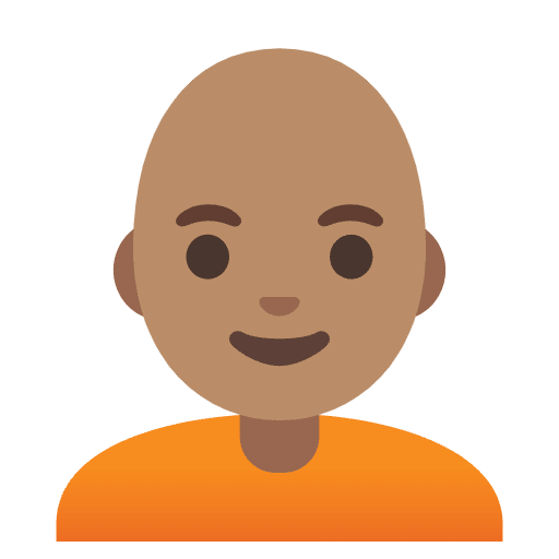Person Medium Skin Tone Bald Emoji from Noto Emojis Set