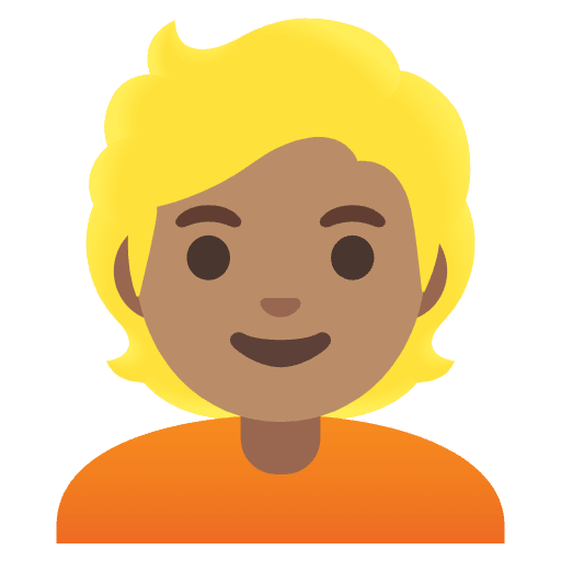 Person Medium Skin Tone Blond Hair Element from Noto Emojis Set