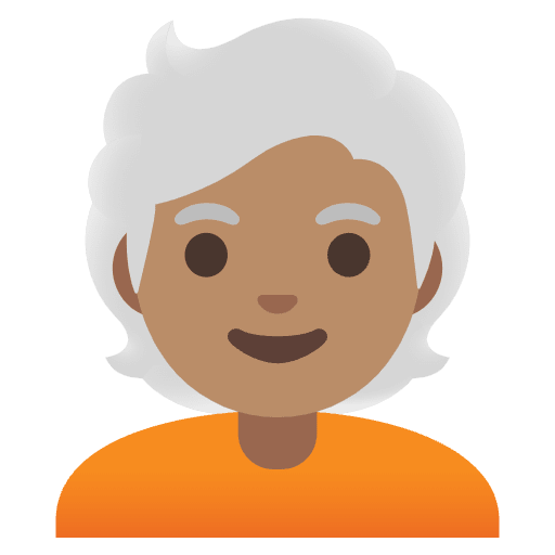Person Medium Skin Tone White Hair Emoji from Noto Emojis Set
