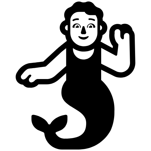 Person Merpeople High Contrast Default Emoji from Fluent Emoji High Contrast Set