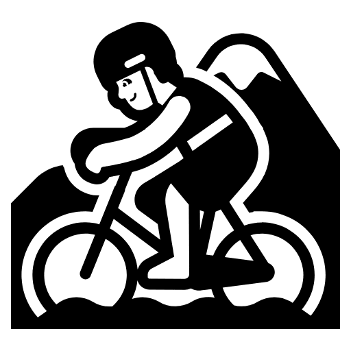 Person Mountain Biking High Contrast Default Emoji from Fluent Emoji High Contrast Set