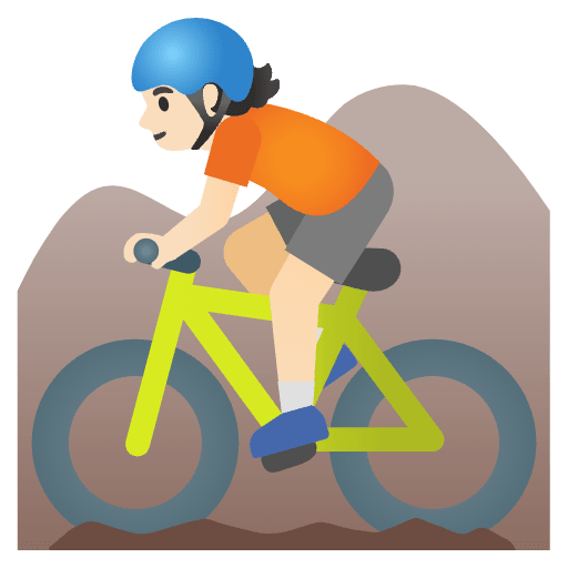 Person Mountain Biking Light Skin Tone Element from Noto Emojis Set