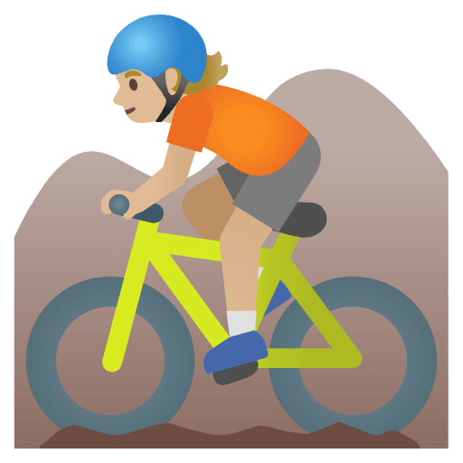 Person Mountain Biking Medium Light Skin Tone Emoji from Noto Emojis Set