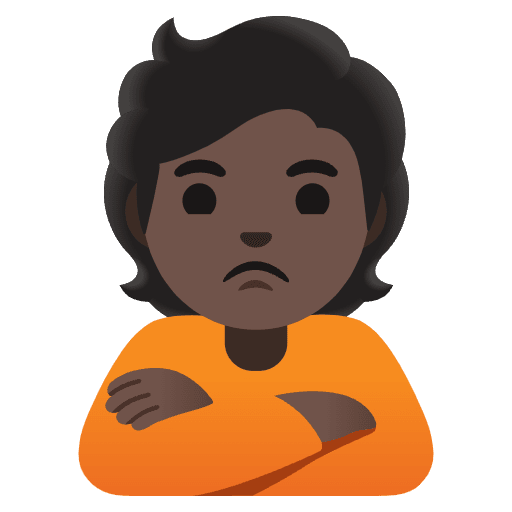 Person Pouting Dark Skin Tone Emoji from Noto Emojis Set