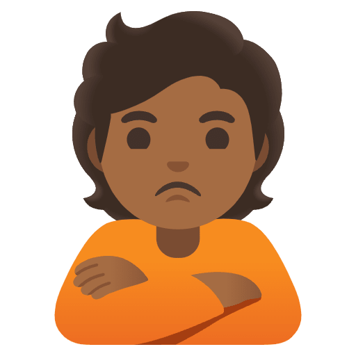 Person Pouting Medium Dark Skin Tone Emoji from Noto Emojis Set