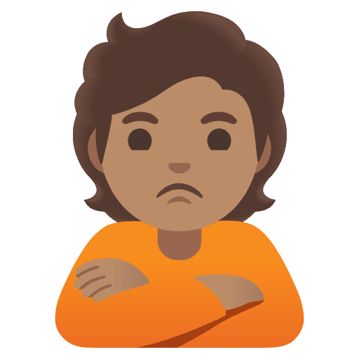 Person Pouting Medium Skin Tone Emoji from Noto Emojis Set