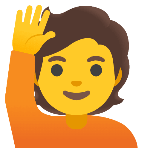 Person Raising Hand Emoji from Noto Emoji Set