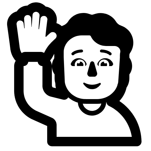 Person Raising Hand High Contrast Default Emoji from Fluent Emoji High Contrast Set