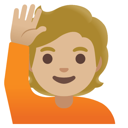 Person Raising Hand Medium Light Skin Tone Element from Noto Emojis Set