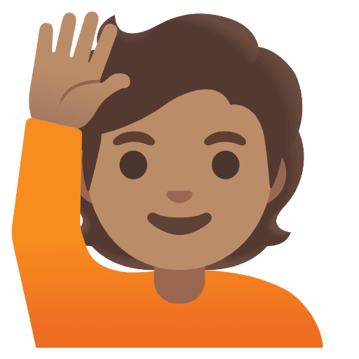 Person Raising Hand Medium Skin Tone Emoji from Noto Emoji Set