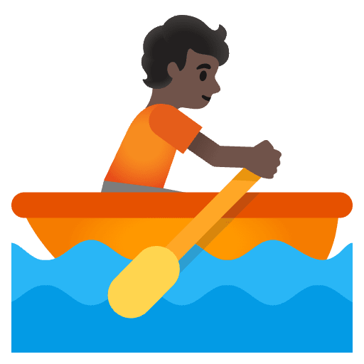 Person Rowing Boat Dark Skin Tone Emoji from Noto Emoji Set