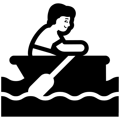 Person Rowing Boat High Contrast Default Element from Fluent Emoji High Contrast Set