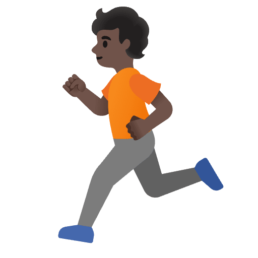 Person Running Dark Skin Tone Emoji from Noto Emojis Set