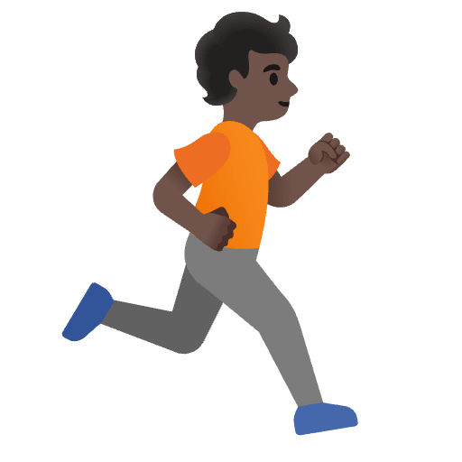 Person Running Facing Right Dark Skin Tone Element from Noto Emojis Set