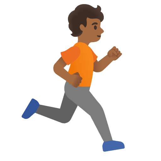 Person Running Facing Right Medium Dark Skin Tone Emoji from Noto Emoji Set