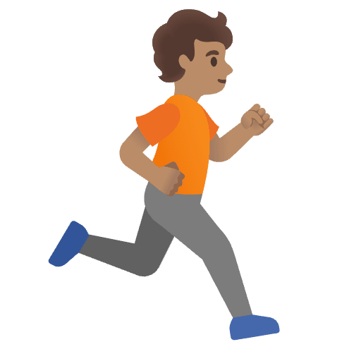 Person Running Facing Right Medium Skin Tone Emoji from Noto Emojis Set