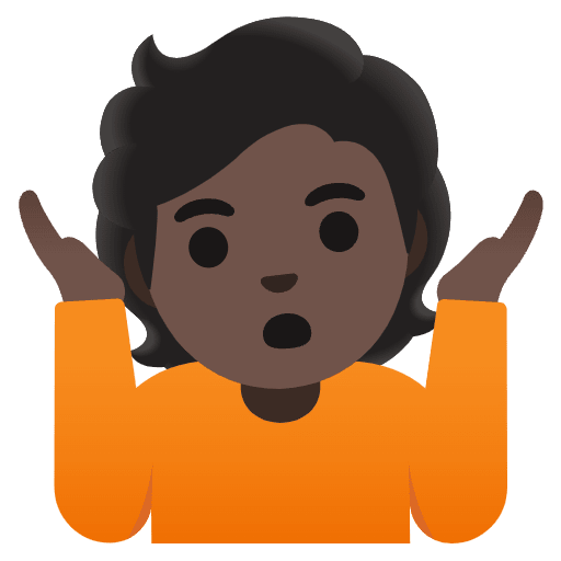 Person Shrugging Dark Skin Tone Emoji from Noto Emojis Set