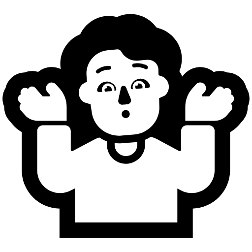 Person Shrugging High Contrast Default Emoji from Fluent Emoji High Contrast Set