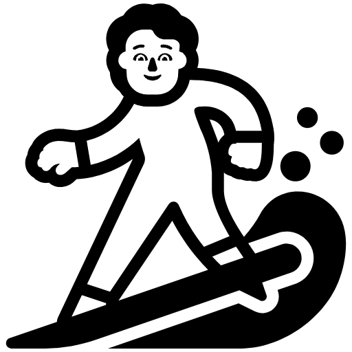 Person Surfing High Contrast Default Element from Fluent Emoji High Contrast Set