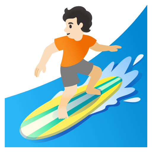 Person Surfing Light Skin Tone Emoji from Noto Emoji Set