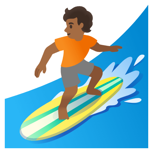 Person Surfing Medium Dark Skin Tone Emoji from Noto Emojis Set