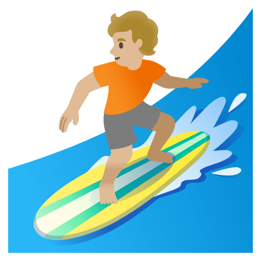 Person Surfing Medium Light Skin Tone Element from Noto Emojis Set