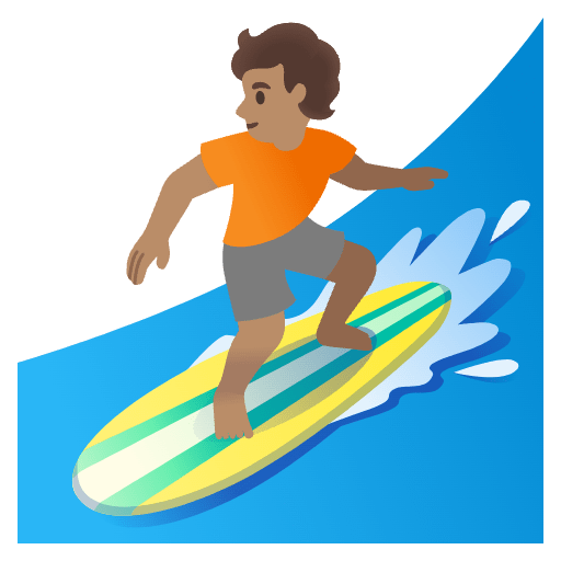 Person Surfing Medium Skin Tone Emoji from Noto Emoji Set